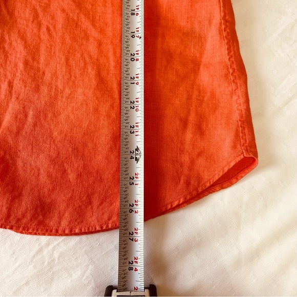 Chico’s No Iron Women’s Size L button down orange Linen - Picture 7 of 10